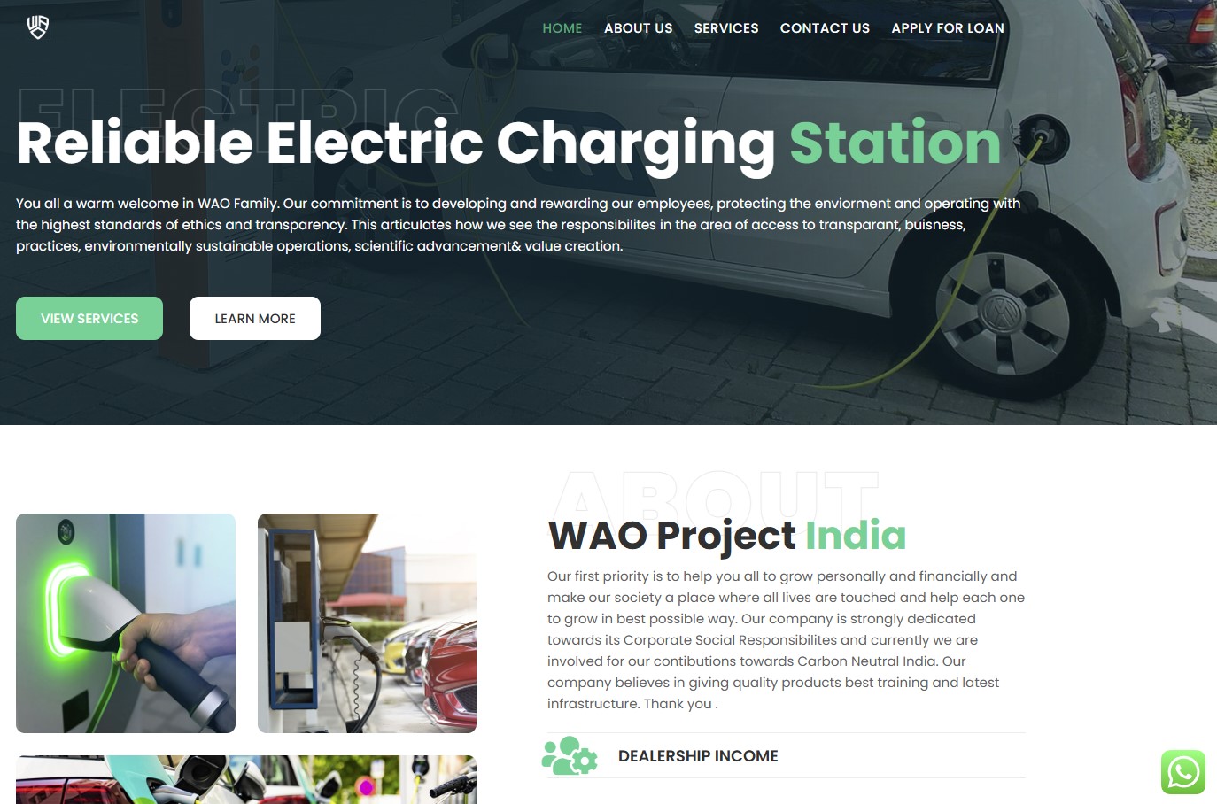Wao-EV Website Developer Service
